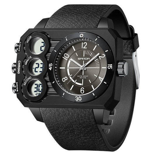 Outdoor Sports Waterproof Watch For Men Rugged Design With A Large Dial And Dual Display Global swanky 2