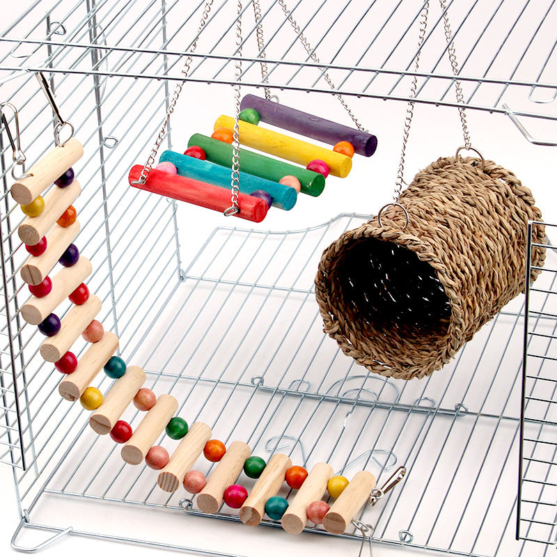 Parrot Swing Climbing Ladder Toy – Bird Cage Play Toy global swanky 3
