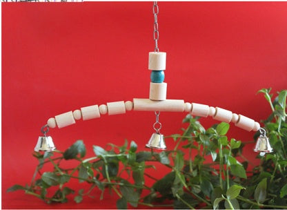 Parrot Swing Ladder Toy – Wooden Bird Cage Bell Toy global swanky 2