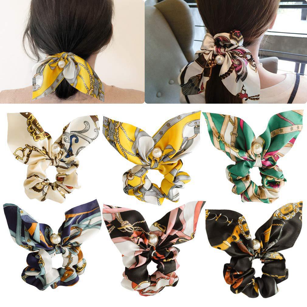 Pearl Pendant Large Hair Band – Knotted Big Bow Hair Rope global swanky 1