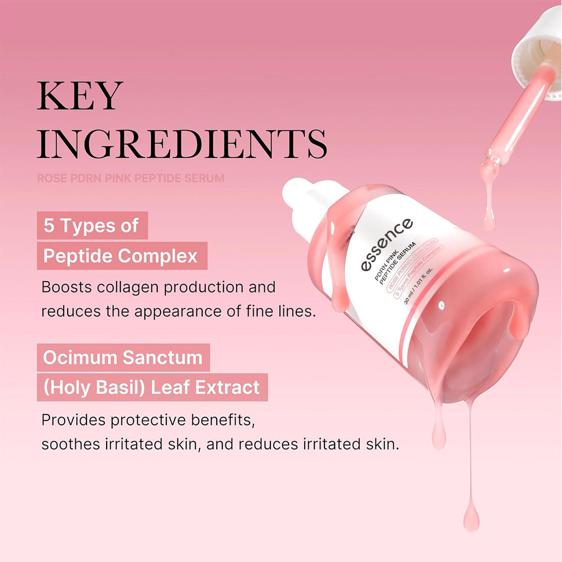 Pink Peptide Collagen Ampoule Essence PDRN Serum Facial Care globalswanky 03
