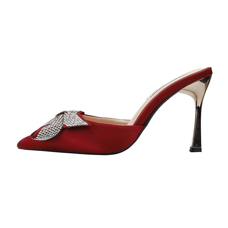  Pointed Toe Bow Sandals Pumps for Women Party Daily Heel Wear Global swanky 3