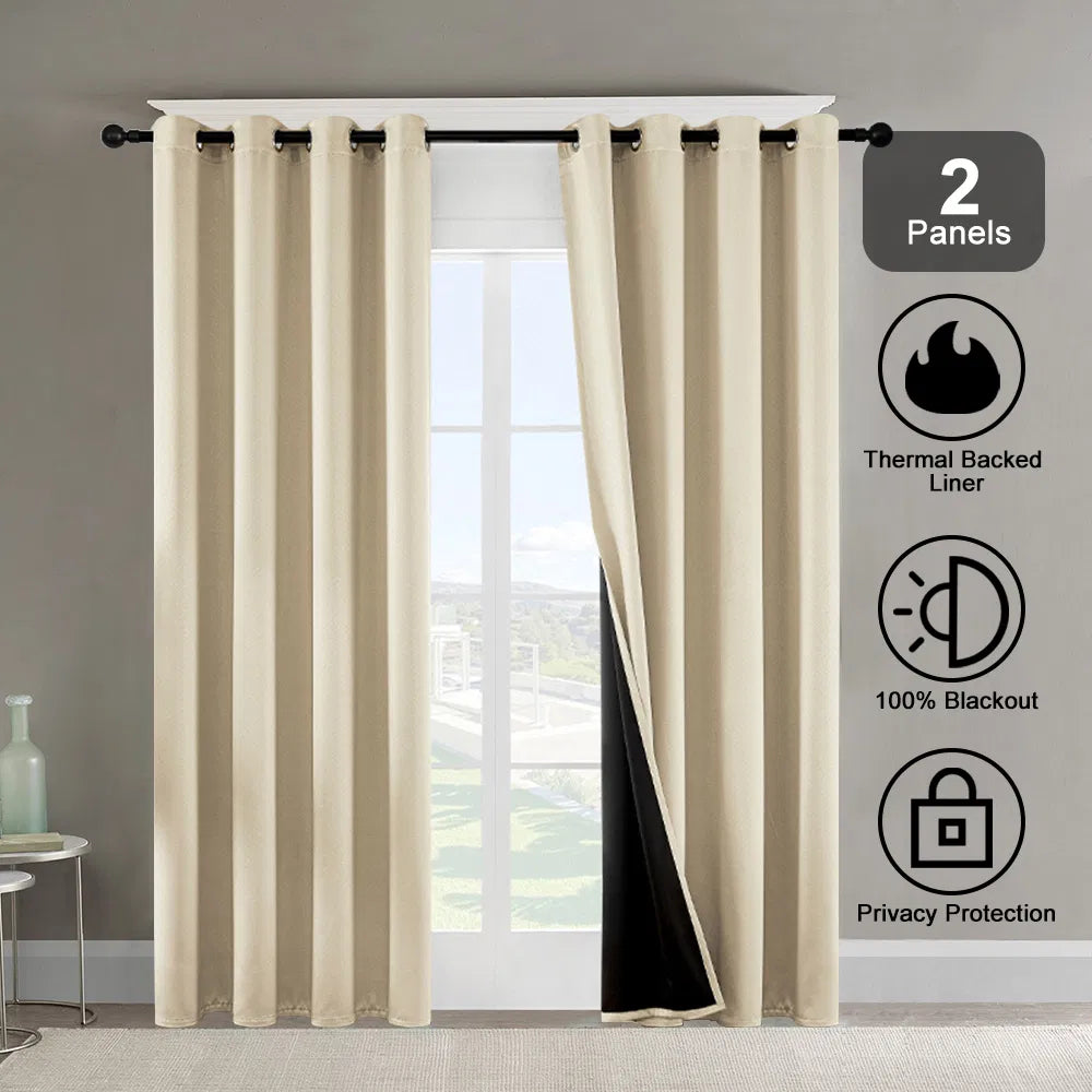 Polyester Grommet Thermal Blackout Curtains 52×63 In Set of 2
global-swanky 2