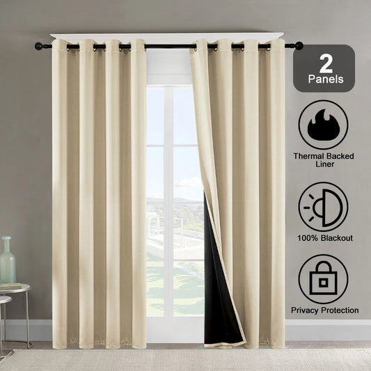 Polyester Grommet Thermal Blackout Curtains 52×63 In Set of 2
global-swanky 2