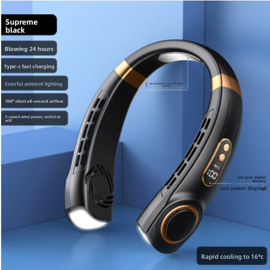  Portable Bladeless Neck Fan with USB Charging and Airflow global-swanky 1
