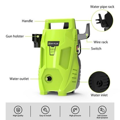 Portable Electric Car Washer High Pressure Cleaning Gun globalswanky 02