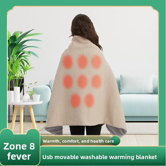 Portable Heated Blanket Lightweight Warm Blanket for Trips global-swanky 2