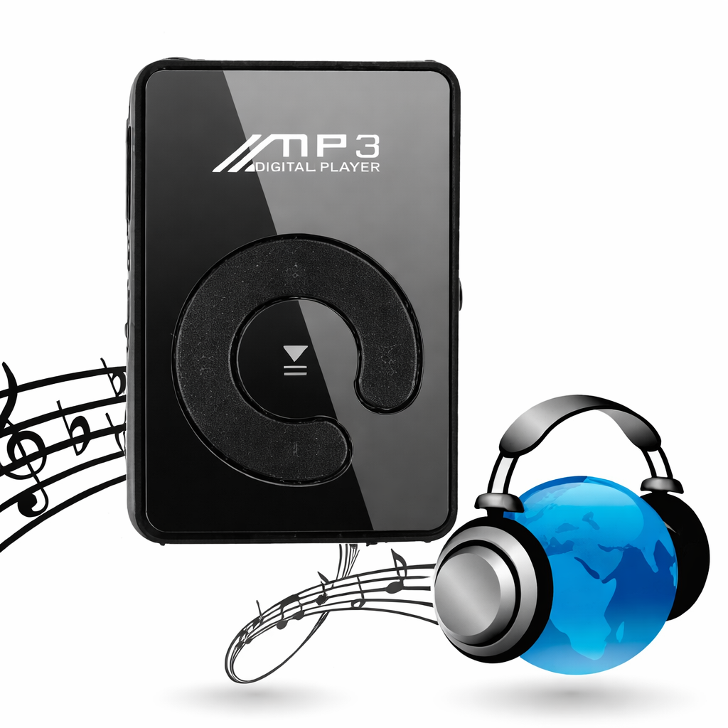 Portable MP3 Player Walkman with Clip, SD TF Mirror, Black globalswanky 02