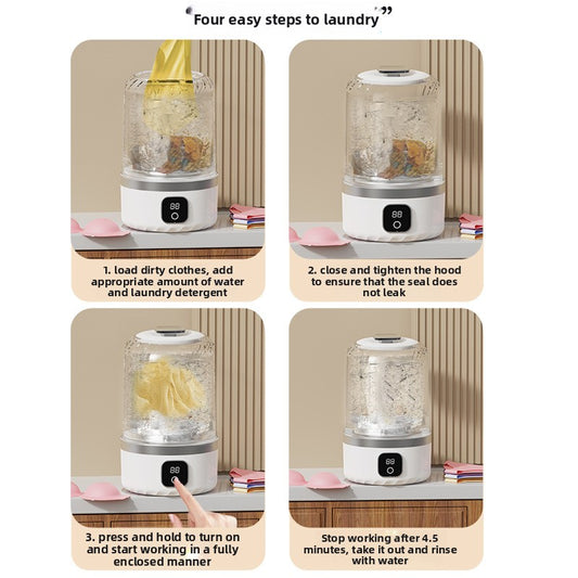 Portable Mini Washing Machine USB Charging Compact Washer global-swanky 3