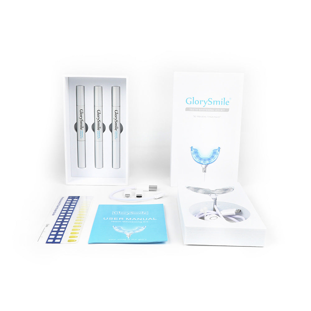 Portable Teeth Whitening Kit With LED Light and Gel Care Use globalswanky 03