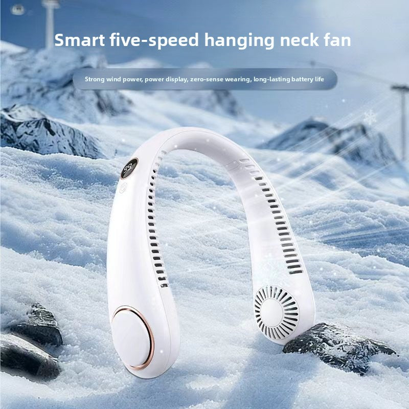 Portable USB Neck Hanging Fan with Rechargeable Cooling Power global-swanky 1