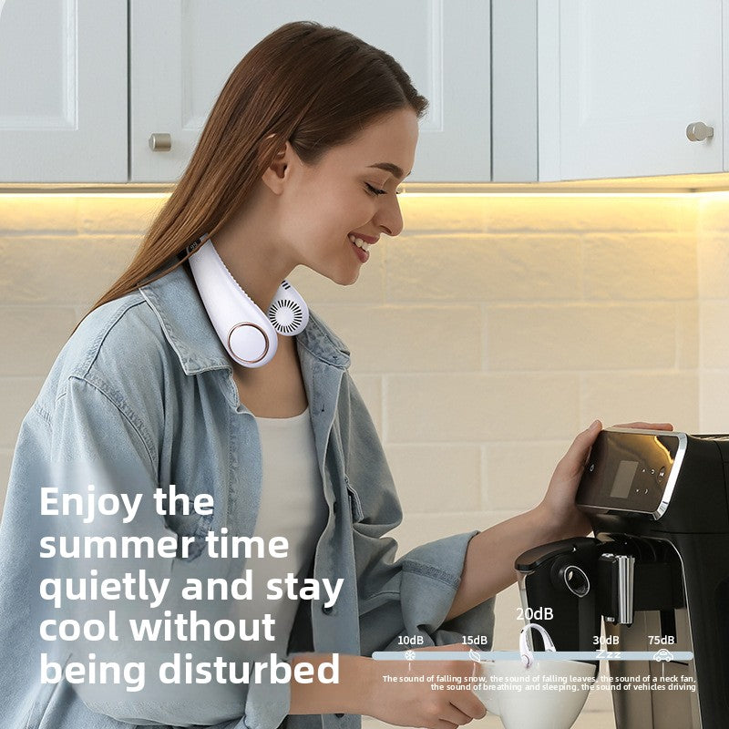 Portable USB Neck Hanging Fan with Rechargeable Cooling Power global-swanky 3