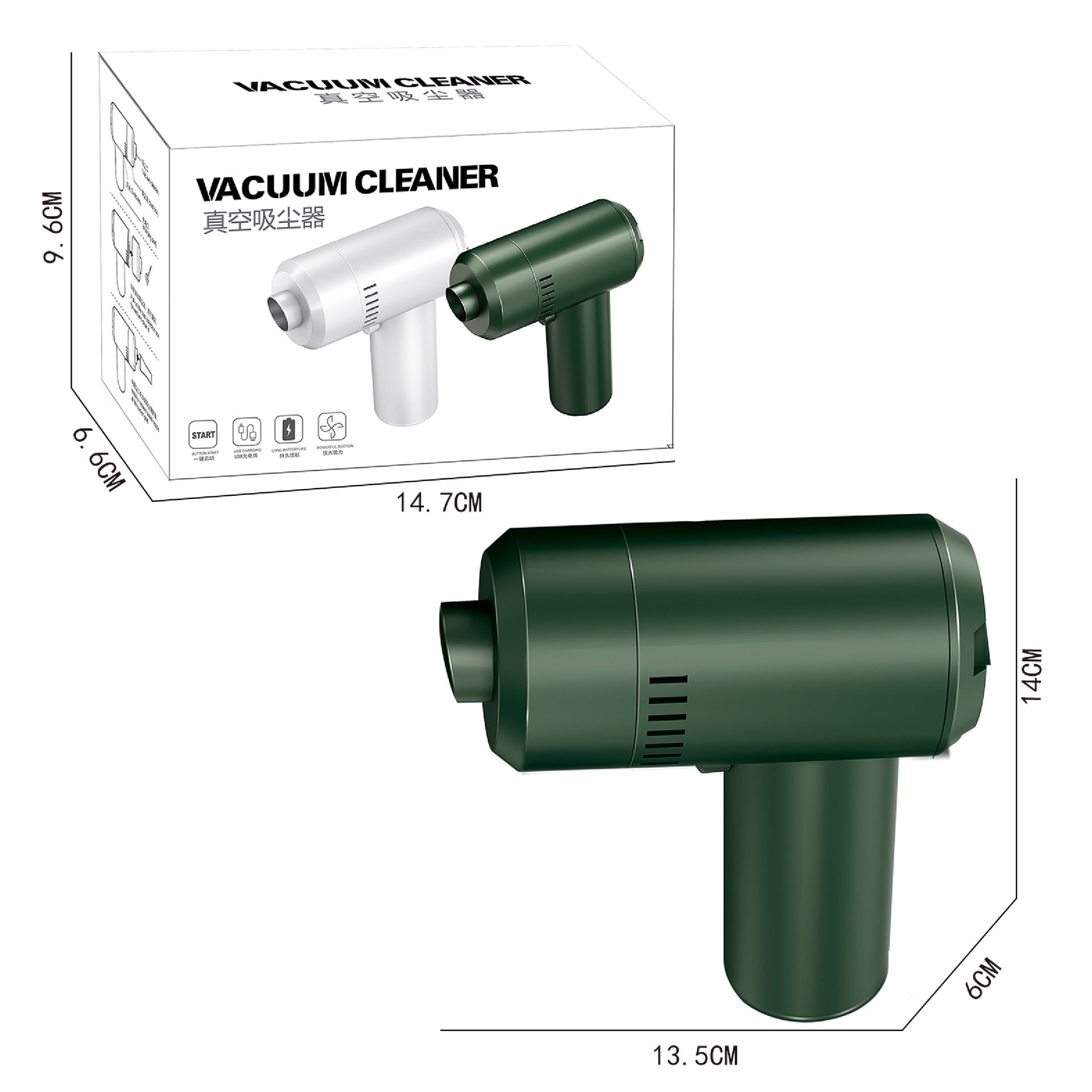 Portable USB Rechargeable Handheld Vacuum Cleaner Daily Uses globalswanky 03