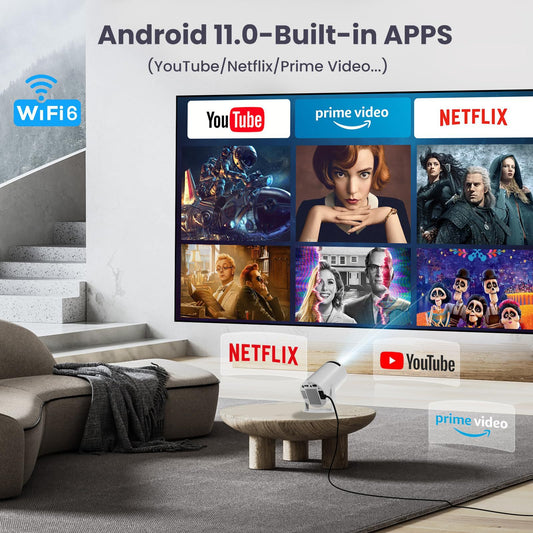Portable WiFi Android Projector for Home Movies and Streaming Global Swanky 01