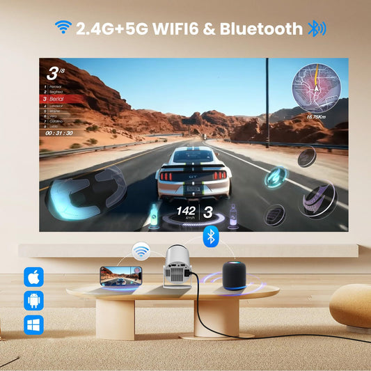 Portable WiFi Android Projector for Home Movies and Streaming Global Swanky 02