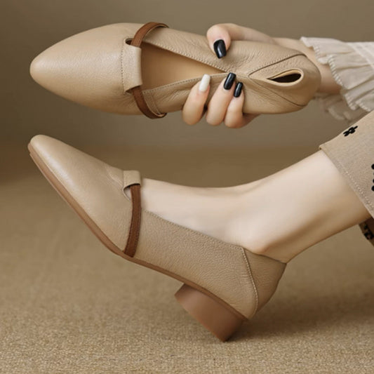 Premium Women's French-Style Suede Low-Heeled Shoes global swanky 2