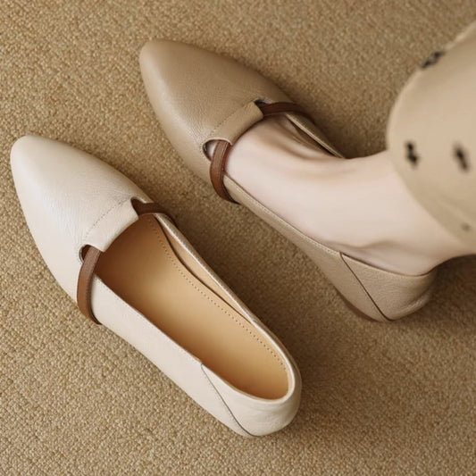 Premium Women's French-Style Suede Low-Heeled Shoes global swanky 3