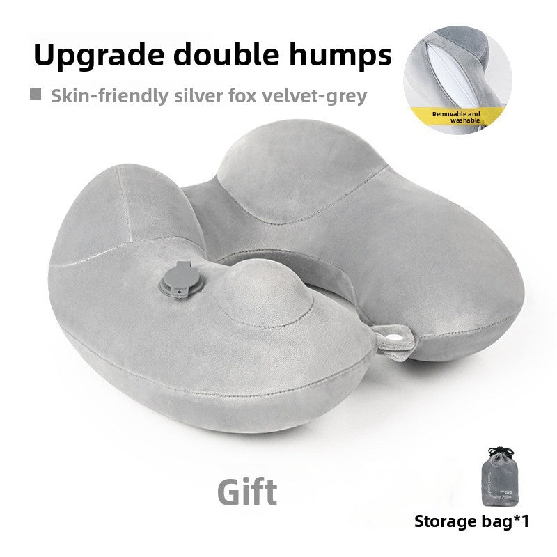 Press-Type Inflatable U-Shaped Travel Neck Pillow Comfort globalswanky 02