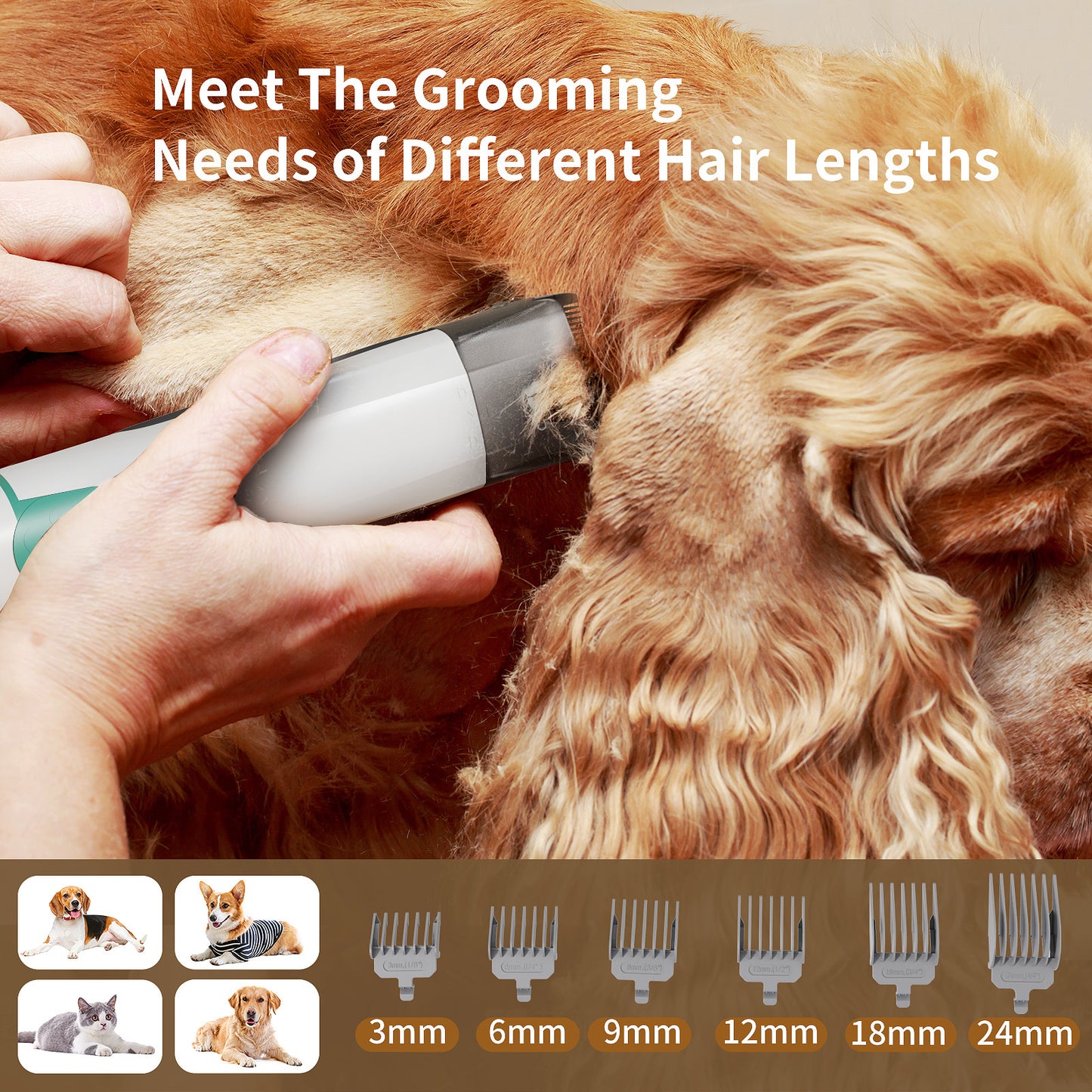 Professional Pet Grooming Vacuum Trimmer Set for Home Use globalswanky 02
