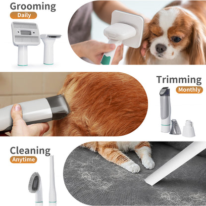 Professional Pet Grooming Vacuum Trimmer Set for Home Use globalswanky 03