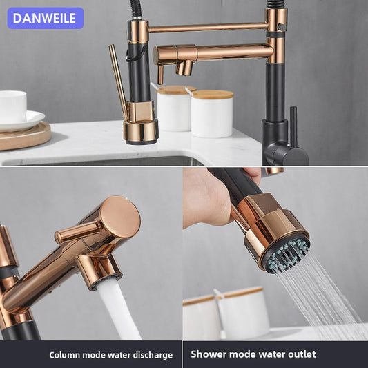 Pull Out Kitchen Faucet with Dual Handle for Daily Sink Use Global  Hello swanky 2