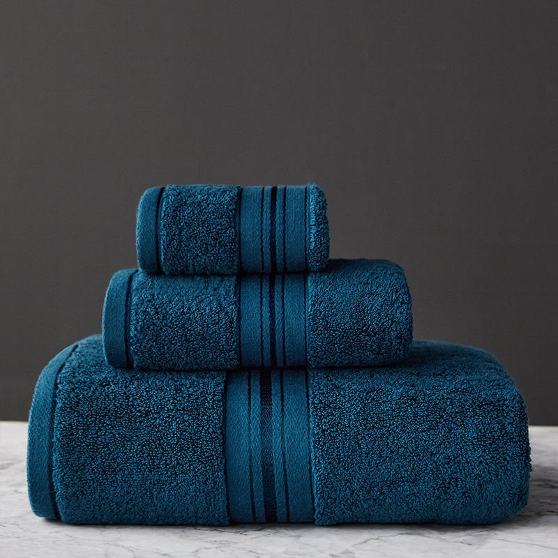 Pure Color Cotton Bath Towel Set Perfect for Beach and Home globalswanky 02