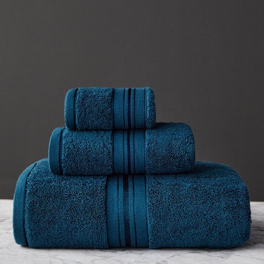 Pure Color Cotton Bath Towel Set Perfect for Beach and Home globalswanky 02