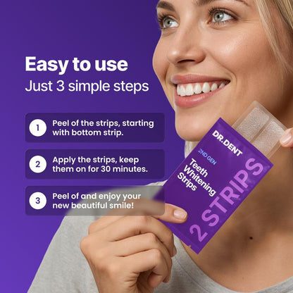 Purple Tooth Whitening Strips for Stain Removal Dental Kit globalswanky 02