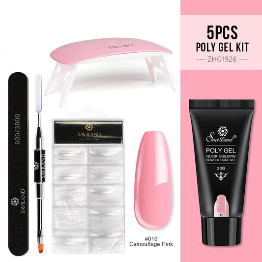 Quick Extension Crystal Gel Nail Set for Long-Lasting Shine globalswanky 03