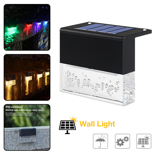 RGB LED Solar Step Fence Light Waterproof and Energy Saving globalswanky 04