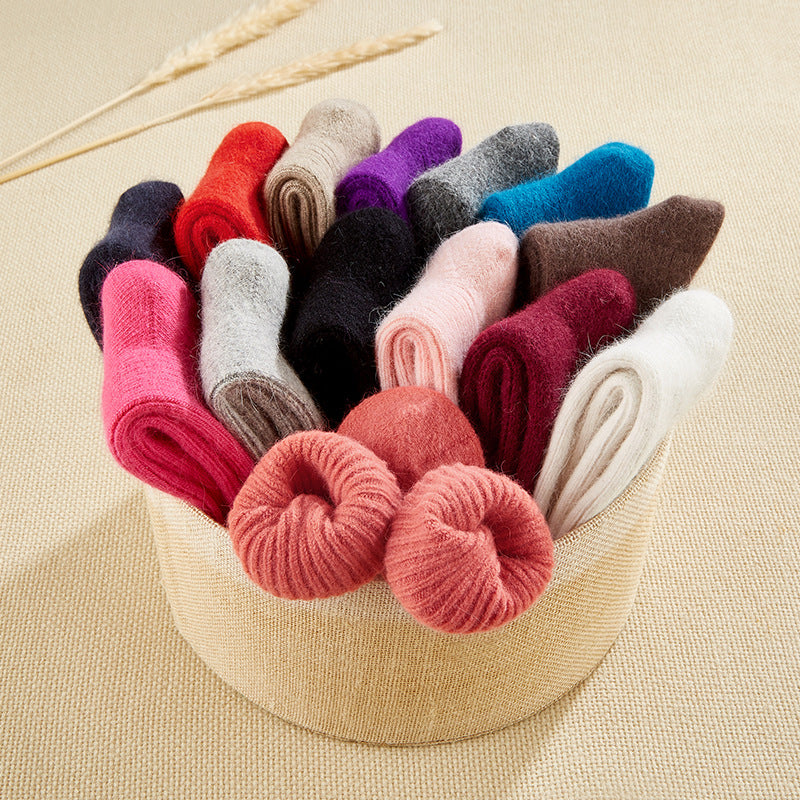 Rabbit Wool Blend Fleece Lined Winter Socks Warm Daily Wear globalswanky 01