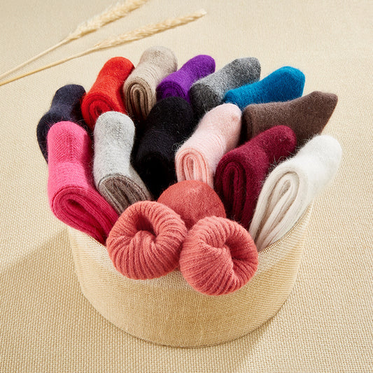 Rabbit Wool Blend Fleece Lined Winter Socks Warm Daily Wear globalswanky 01