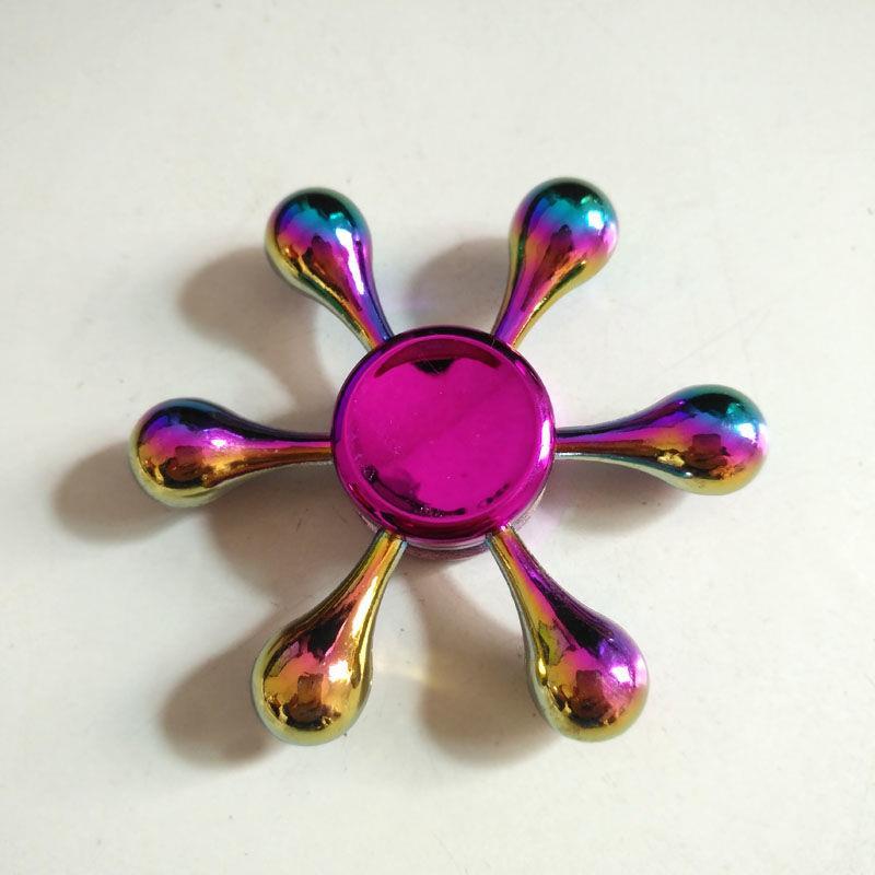 Rainbow Metal Fidget Spinner EDC Finger Focus Toy for Kids globalswanky 01