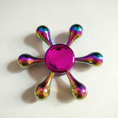 Rainbow Metal Fidget Spinner EDC Finger Focus Toy for Kids globalswanky 01