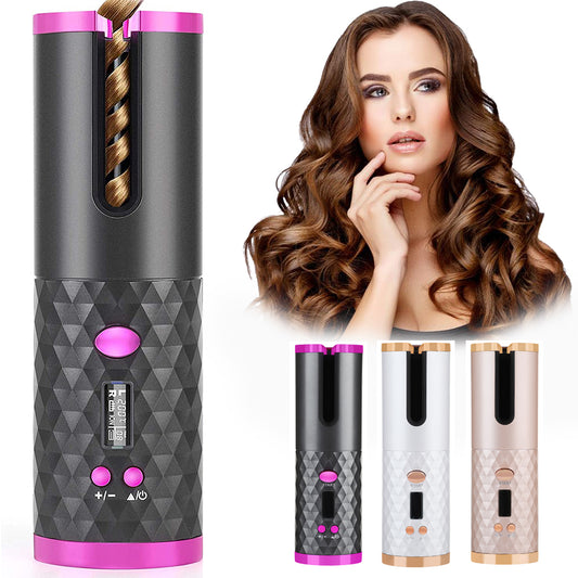 Rechargeable Automatic Hair Curler for Women with LCD Display globalswanky 01