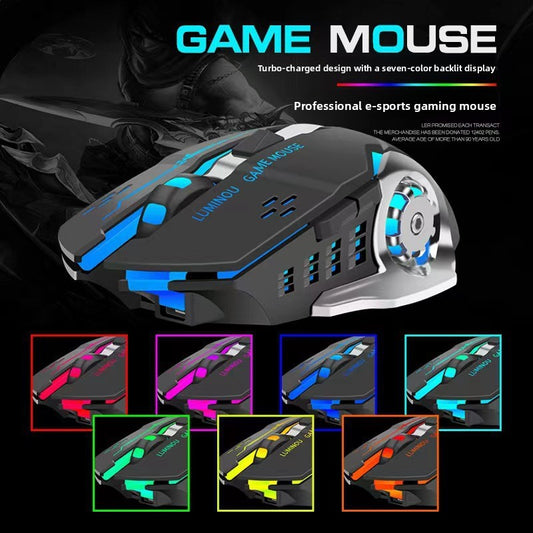 Rechargeable Wireless Gaming Mouse with LED & Adjustable DPI globalswanky 01