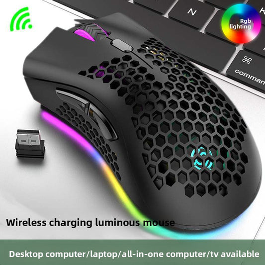  Rechargeable Wireless Gaming Mouse with LED Light Effects global-swanky 1