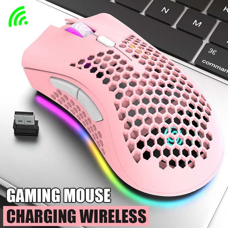  Rechargeable Wireless Gaming Mouse with LED Light Effects global-swanky 2