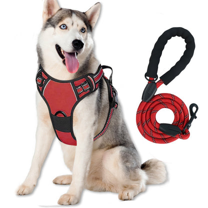 Reflective Dog Harness and Leash for Dogs Daily Walking Use globalswanky 01
