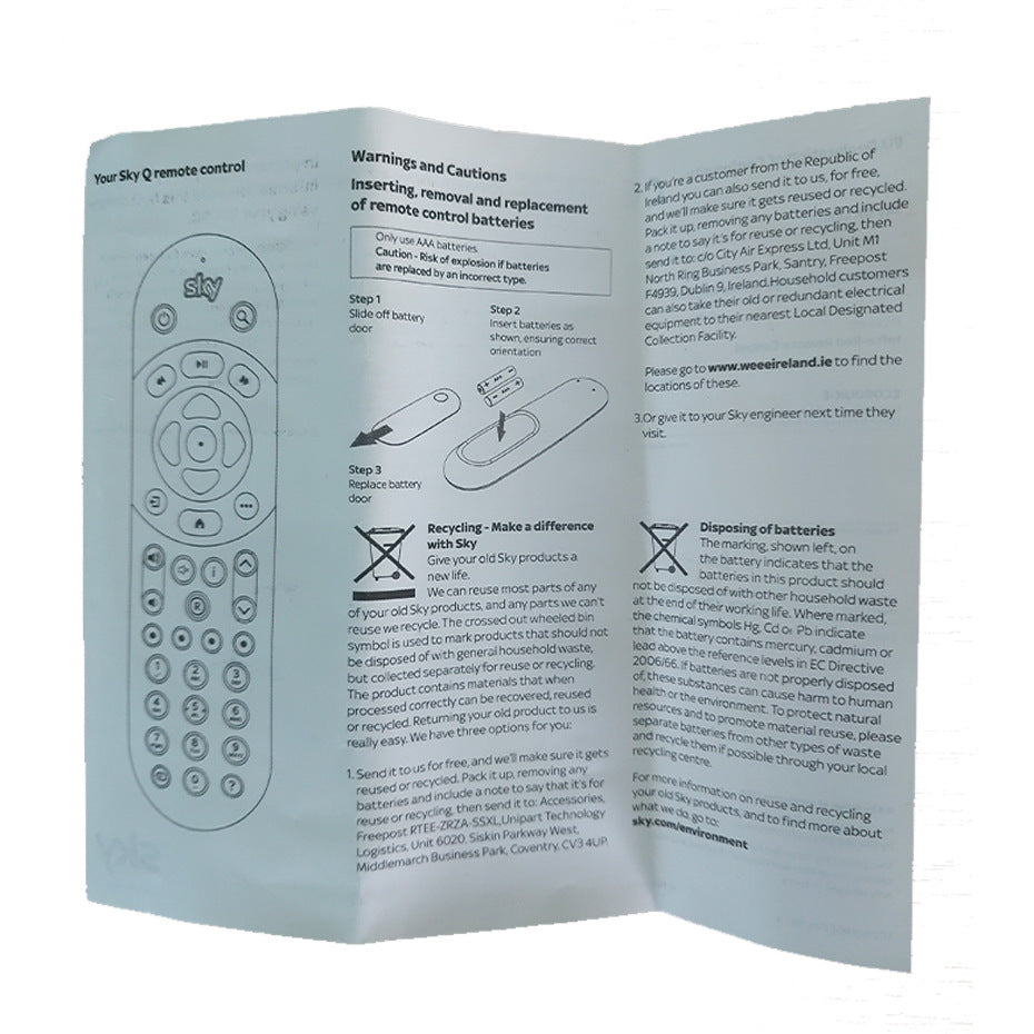Replacement Universal Remote for Sky Q TV Box – Full Compatibility 
Global swanky 2