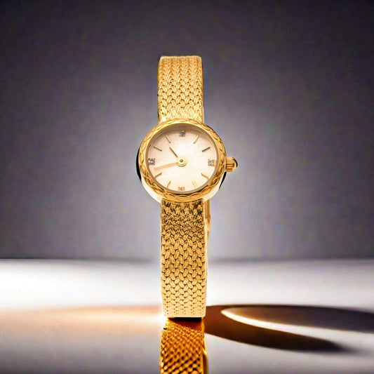  Retro Copper Mesh Women’s Mini Gold Watch – Vintage Elegance
global-swanky 1