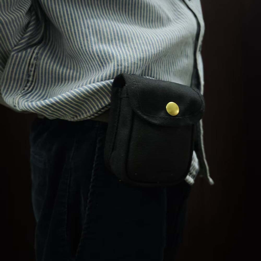 Retro Oil-Waxed Canvas Waist Bag For Men Mini Coin Purse global swanky 2