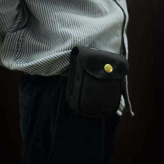 Retro Oil-Waxed Canvas Waist Bag For Men Mini Coin Purse global swanky 2