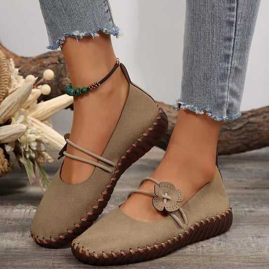 Retro Women's Breathable Round-Toe Shoes with Soft Soles global swanky 1