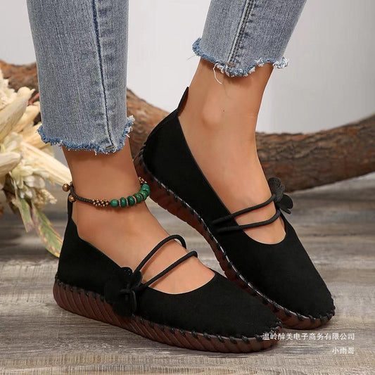 Retro Women's Breathable Round-Toe Shoes with Soft Soles global swanky 3