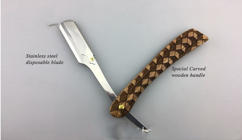Rosewood Razor Double Sided Knife Holder Barber Shaving Tool globalswanky 02
