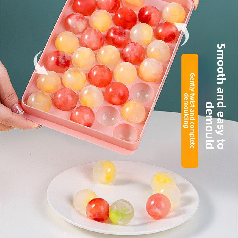Round 33-Cube Ice Tray with Lid Food-Grade PP Plastic Mold global-swanky 3