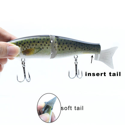 S-style Swimming Soft Tail Two-section Lure Global swanky 3