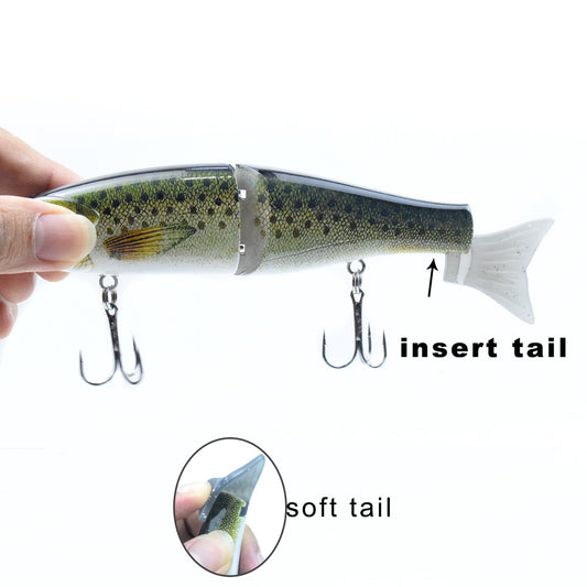 S-style Swimming Soft Tail Two-section Lure Global swanky 3