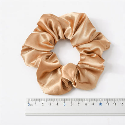 Satin Cloth Hair Tie Set – Large Circle Solid Color Hair Bands global swanky 1